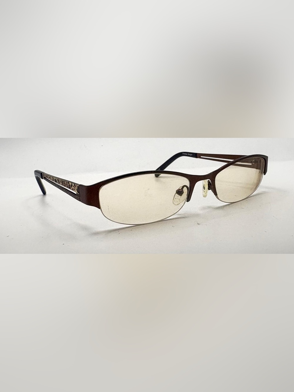 Chelsea Morgan Bronze Oval Half-Rim Sunglasses Frames Only